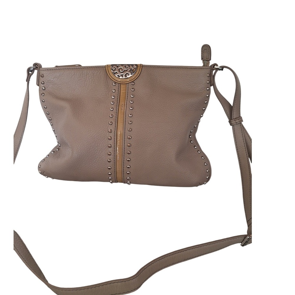 BRIGHTON Pretty Tough City Leather Gray ‎ Crossbody